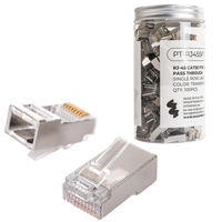 Wtyk sieciowy Pass Through RJ45 przelotowy przezroczysty CAT 5E FTP PT-RJ455FT-0 100szt