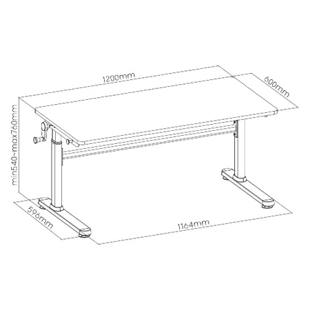 Biurko dziecięce z regulacją wysokości blatu Spacetronik XD SPE-X103WL 120x60 cm