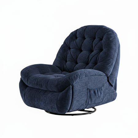 Zestaw wypoczynkowy fotel Spacetronik Flax 04M niebieski + stolik regulowany BUDDY