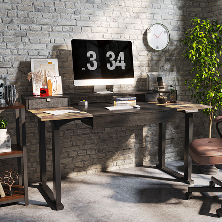 Zestaw ergonomiczny biurko elektryczne SPE F121 krzesło Spiro lampa Glow D8