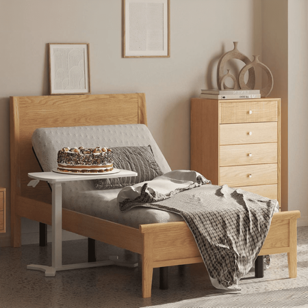 Buddy verstellbarer Trolley-Tisch schwarz, Holz