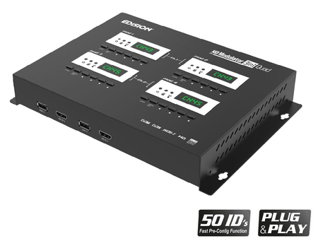 Modulator czterokanałowy 4x HDMI do 2x DVB-T/C/ISDB-T (2x MUX) EDISION 3w1 QUAD