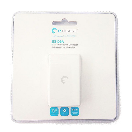 ES-D9A eTiger Bezprzewodowa Czujka Wibracji / Drgań Szyb