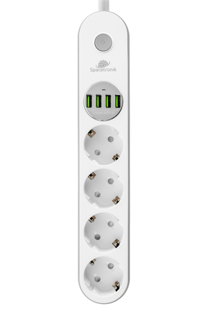 Spacetronik SR-203 Steckdosenleiste 4 USB-Anschlüsse