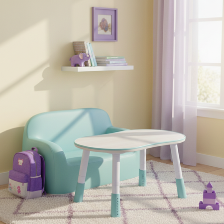 Zestaw mebli dziecięcych Spacetronik – stolik SPEX201 i sofa SPC-XD-24 niebieski