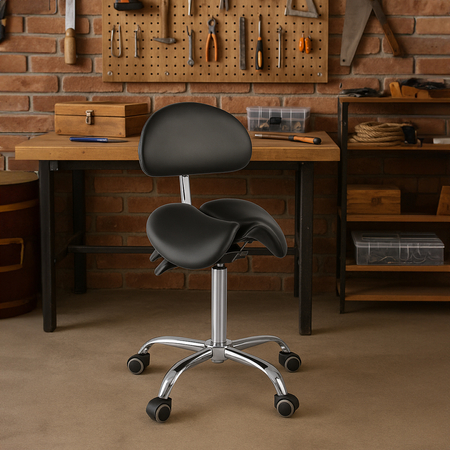 Ergonomiczny hoker regulowany SELLA czarny - zdjęcie 2