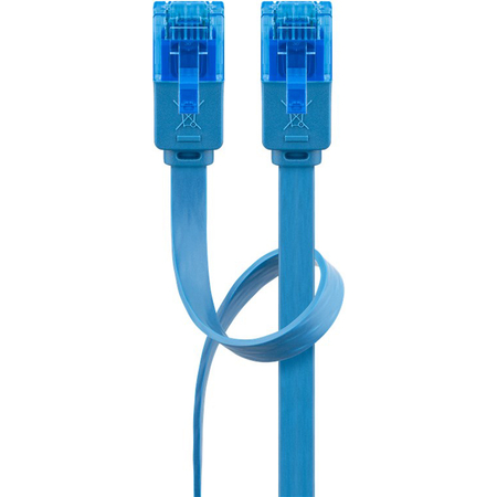 Kabel LAN Patchcord CAT 6A UTP PŁASKI blue 3m - zdjęcie 2
