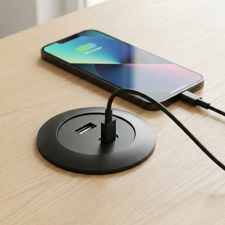 Gniazdo blatowe okrągłe Spacetronik SPS-R0D2B - zdjęcie 2