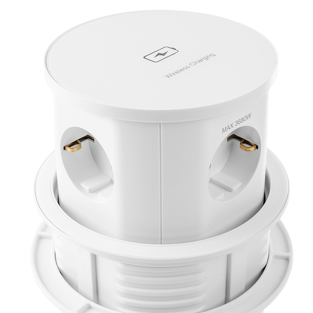Gniazda Elektryczne do Blatu Ładowarka Indukcyjna USB okrągłe Wysuwane Spacetronik SPS-R3D6W V2