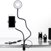 Lampa LED 9 cm pierścieniowa do telefonu z klipsem czarna USB