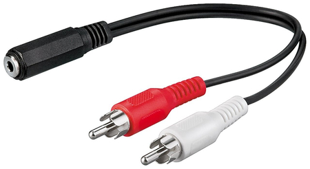 Audio-Adapter Klinke 35mm - 2x RCA 20cm Goobay