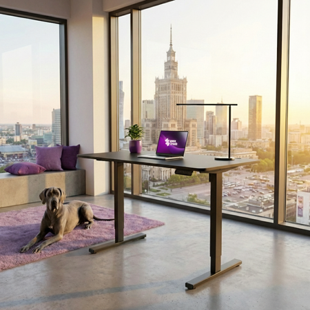 Biurko Elektryczne 100x60 Czarne SPEO125BB Regulowane z Pamięcią