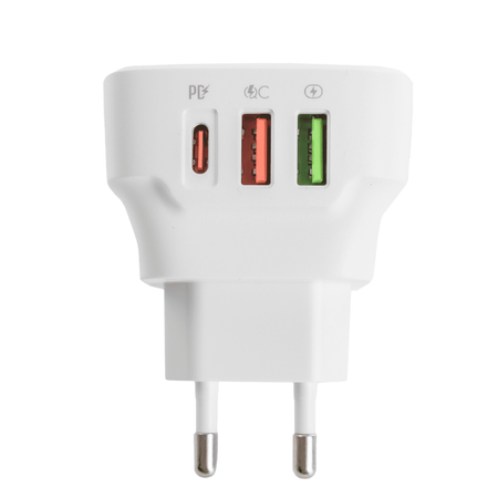 Super szybka biała ładowarka LDNIO Q334 32W 3 porty USB PD+QC4.0