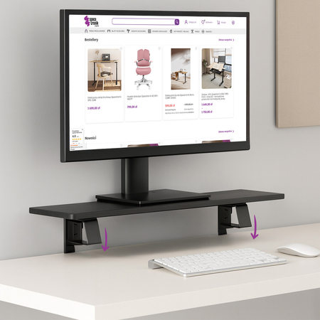 Podstawka pod monitor i laptopa Hugel Czarna - zdjęcie 2