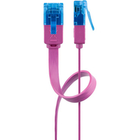 LAN Patchkabel CAT 6A UTP FLAT rosa 0.5m