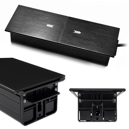 Gniazdo meblowe z mediaportem multimedialnym 2x Schuko rozsuwane Spacetronik SPS-S26B V2