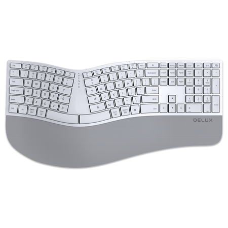 Bezprzewodowa Klawiatura Ergonomiczna GM909 biała