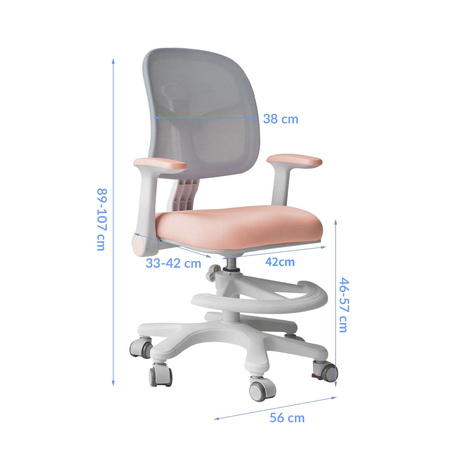 Fotel ergonomiczny dziecięcy Spacetronik SPC-XD19A Szare Outlet B+
