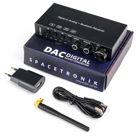 Konwerter DAC Bluetooth Audio Digital na Analog R/L lub Jack 3,5mm Spacetronik SP-HDC13