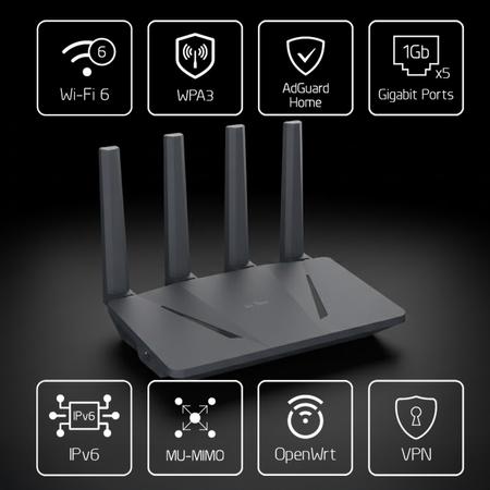 Router Wi-Fi 6 2.4/5GHz VPN GL.iNet Flint - zdjęcie 2