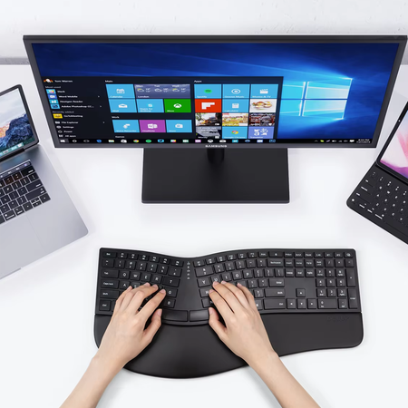 Bezprzewodowa Klawiatura Ergonomiczna GM909 czarna