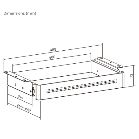 Szuflada podbiurkowa stalowa szara Spacetronik Outlet A