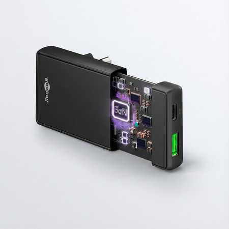 Ładowarka pionowa Goobay 65W USB-A USB-C PD czarna