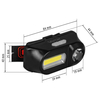 Latarka czołowa akumulatorowa USB XPE 170lm i COB Vayox VA0115