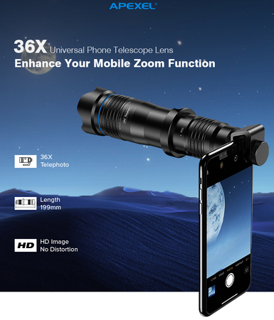 Monokular obiektyw do telefonu 36x powiększenie Zestaw 4w1 APL-JS36XJJ04