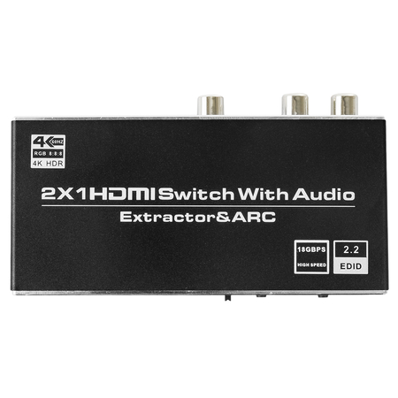 Przełącznik HDMI Extractor Rozgałęźnik 2x HDMI-HDMI + Audio ARC 4K EDID Spacetronik SPH-SAE07