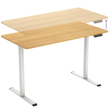 Spacetronik Moris elektrischer Schreibtisch SPE-O121 120x60, Gestell weiß, Platte helles Holz