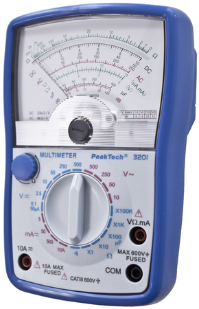 Multimetr analogowy 500V 10A AC/DC zestaw dla edukacji PeakTech 3201