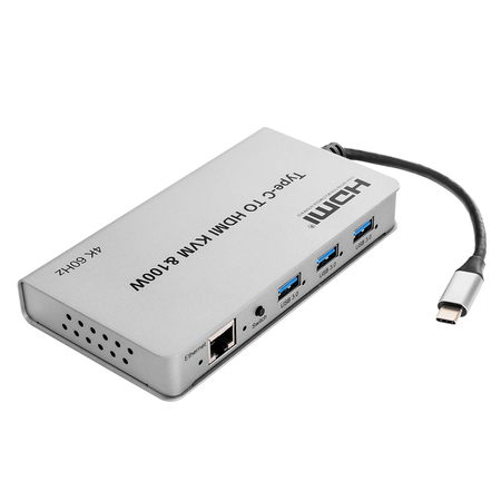 Adapter USB-C do HDMI KVM 100W 4K 60Hz Spacetronik SPU-M17