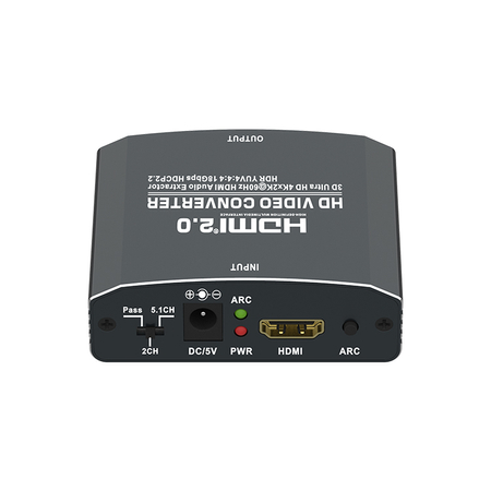 Rozgałęźnik HDMI na HDMI 2.0 + Audio 5.1 SPDIF, coaxial, AUX 4Kx2K@60Hz Spacetronik SPH-AE09