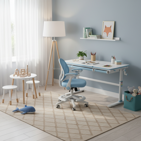 Zestaw regulowane biurko i krzesełko Spacetronik XD dla chopca - zdjęcie 2