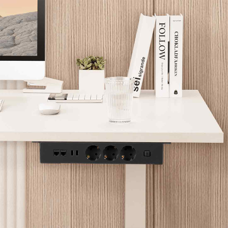 Listwa Zasilajaca Podblatowa Przedłużacz USB RJ45 CAT.6 Spacetronik SPSU38B_V2