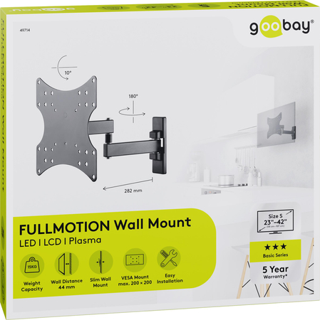Uchwyt TV Goobay BASIC FULLMOTION S 23"-42" do 15kg