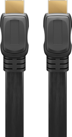 Kabel HDMI 2.0 4K 60Hz PŁASKI ARC CEC Goobay czarny 3m