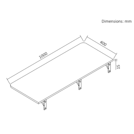 Biurko składane SPB149W 100×40 cm białe składane 90°