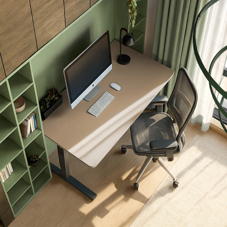 Stelaż elektryczny Spacetronik SPE-222OB Vegard + blat MDF premium złoty