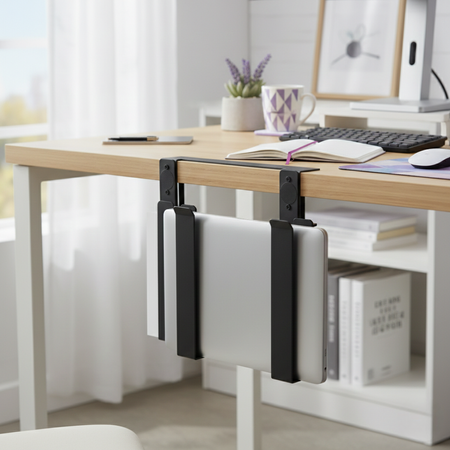 Boczny organizer do biurka na zacisk 25×20×8 cm czarny SPB146B