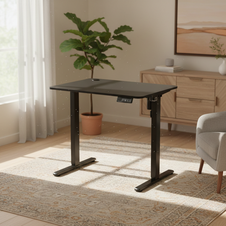 Biurko elektryczne Spacetronik SPEO111BB Moris 80×60 cm czarne - zdjęcie 2