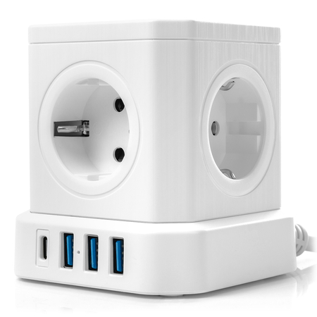 Steckdosenleiste 5xAC 3xUSB 1xUSB-C SPS-C02W