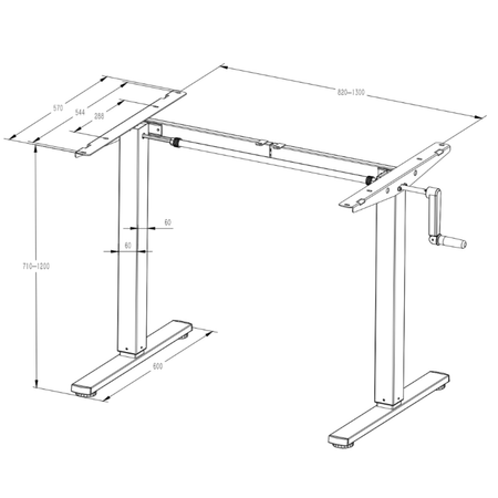 Stelaż Biurkowy Regulowany Manualnie SPE115MB