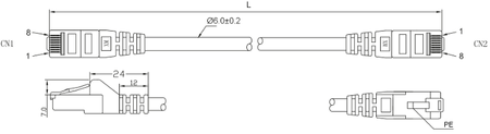 LAN Patchkabel CAT 6A S/FTP rot 5m - zdjęcie 2