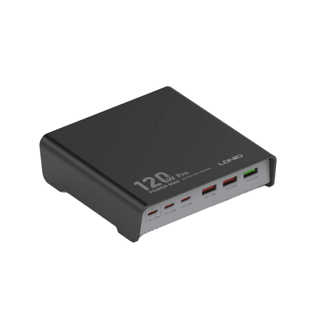 120W 6 Port USB A und C Ladegerät Ldnio Q605 schwarz
