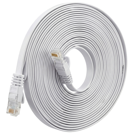 CAT 6A płaski kabel sieciowy U/UTP biały 7M