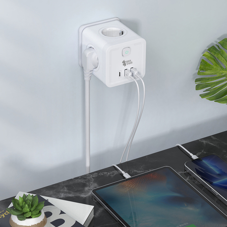 Listwa zasilająca 4xAC 2xUSB 1xUSB-C SPS-C03W - zdjęcie 2