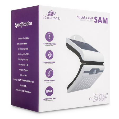 Kinkiet LED Spacetronik SAM 20W Automat Bez Kabli