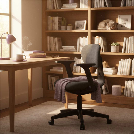 Fotel Ergonomiczny Spacetronik SETTO z Podłokietnikami 4D Czarny - zdjęcie 2